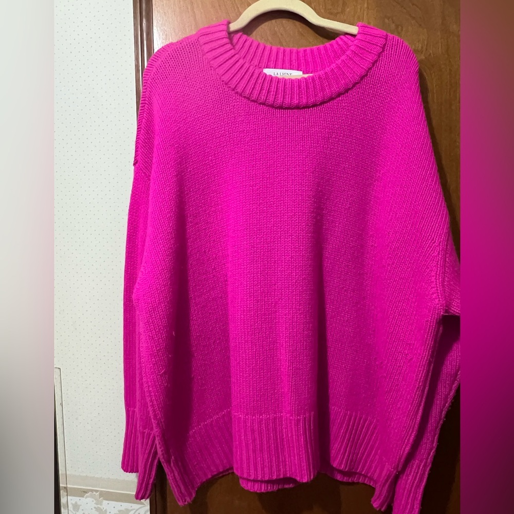 La Ligne fuchsia solid Marin sweater in 3X